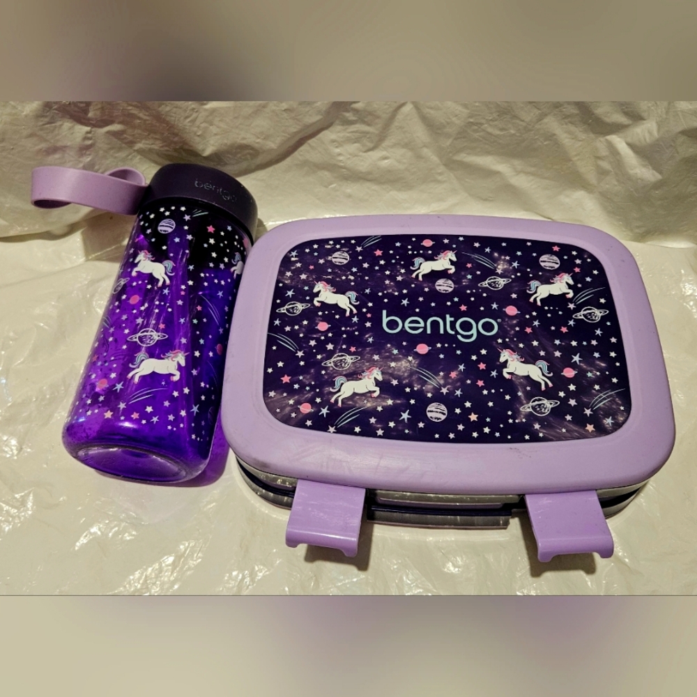 Bentgo unicorn lunch box and water bottle